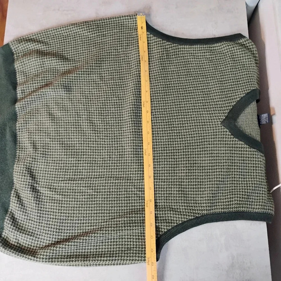 Vintage Ivy Crew Sweater Vest Mens  Large Green Heritage Houndstooth Preppy - Picture 10 of 11